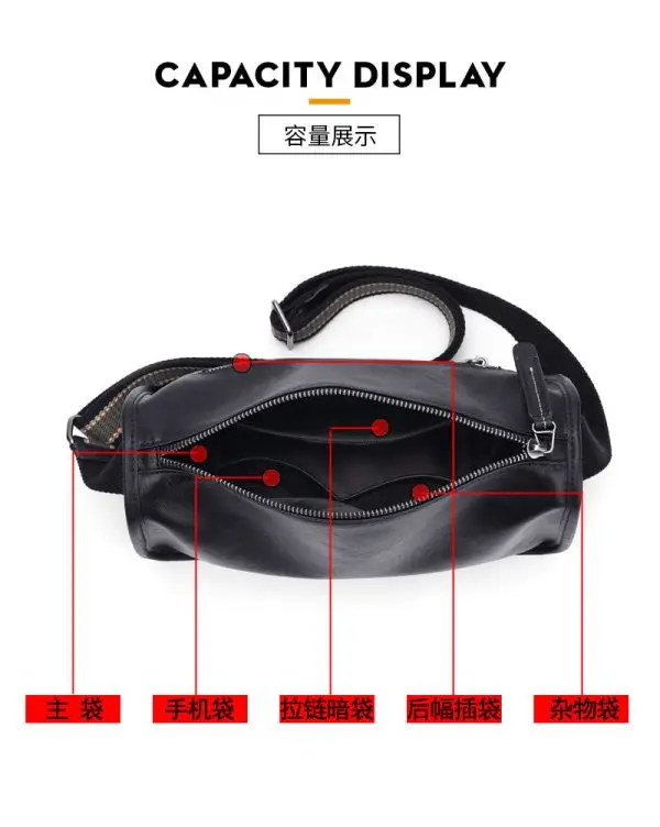 Men's Shoulder Bag Genuine Leather Men's Bag Fashion Casual Crossbody Bag - Image 3