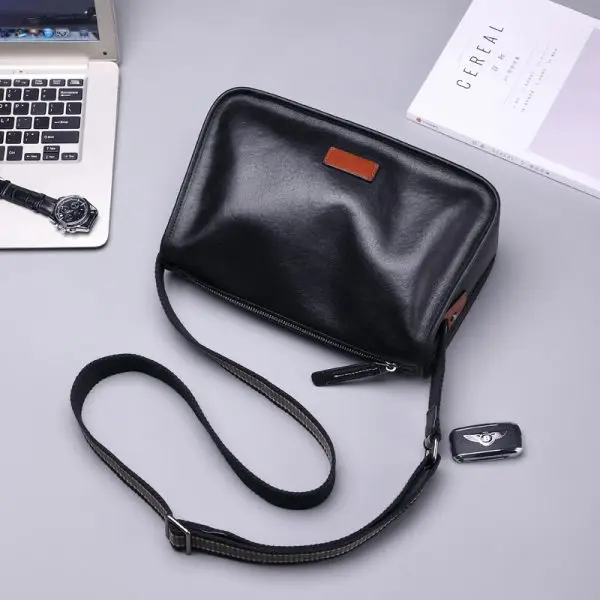 Men's Shoulder Bag Genuine Leather Men's Bag Fashion Casual Crossbody Bag - Image 4