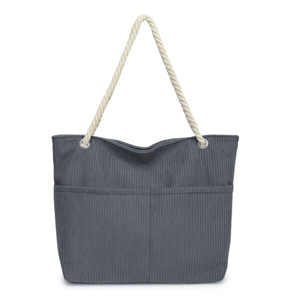 Japanese Striped Casual Tote Bag for Women - Image 4