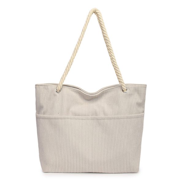 Japanese Striped Casual Tote Bag for Women - Image 2