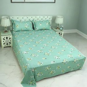 Cotton Double Bed Sheet with Pillow Covers – Multicolor