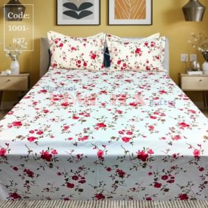 Double Cotton Bed Sheet with Pillow Covers